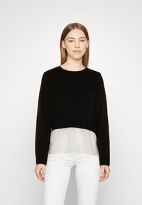 VILA - L/S MIX - Striktrøje - black/cloud dancer Miniaturebillede 1