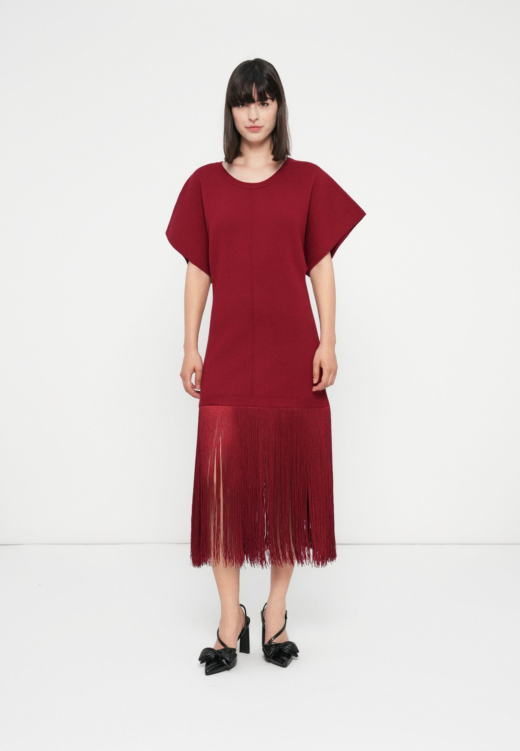Replay FRINGED DRESS - Cocktail dress / Party dress - wine red/bordeaux -  Zalando.ie