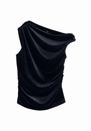 PETITE FIT - DRAPE SLEEVELESS - Palaidinė - black