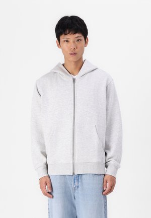 Jack & Jones JJEURBAN ZIP HOOD - Lukuga pusa - white melange