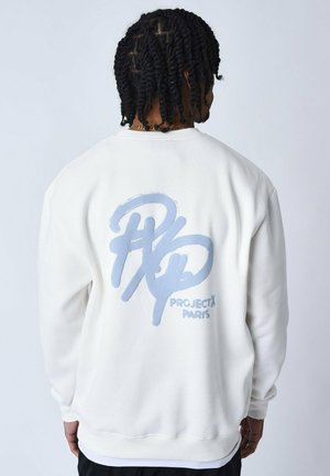COL ROND MOTIF GRAPH - Sweatshirt - blanc cassé