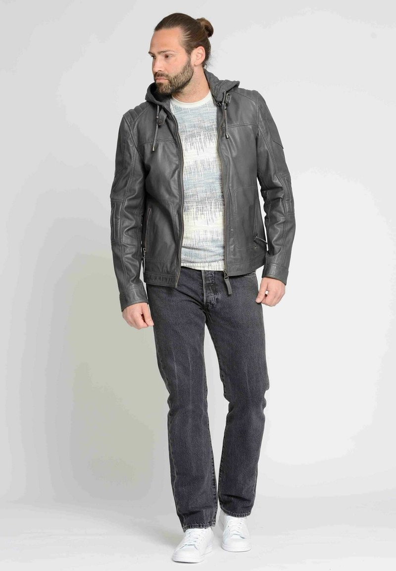 Maze Lederjacke grey/grau Zalando