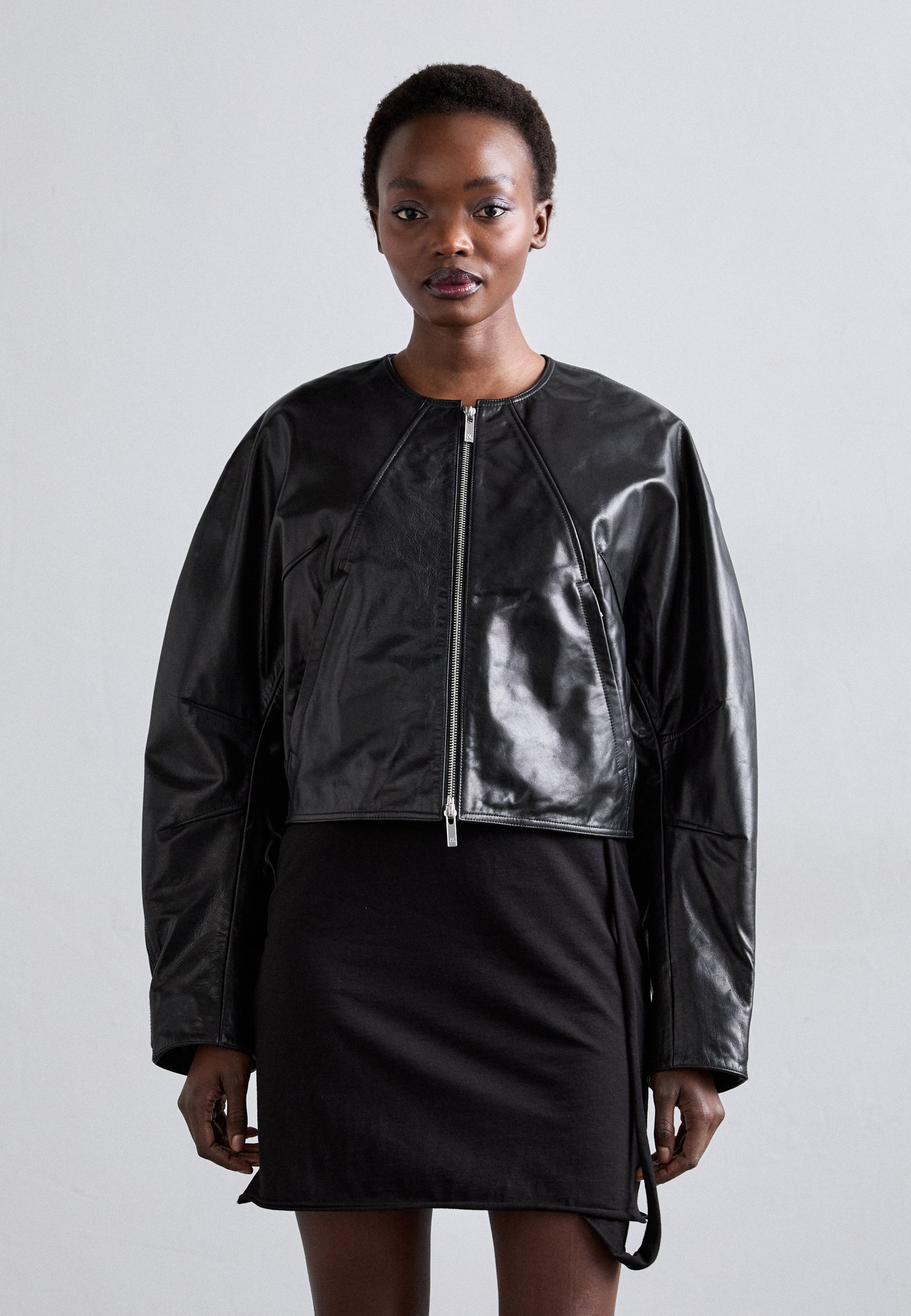 Helmut Lang ARTICULATED - Leather jacket - black - Zalando.co.uk
