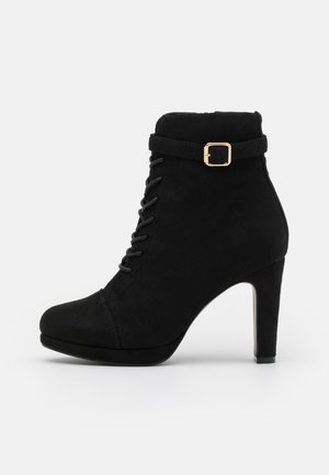 Lace-up ankle boots - black