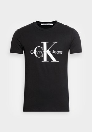 Calvin Klein Jeans CORE MONOGRAM SLIM TEE - Apdrukāts T-krekls - black