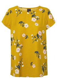 Vero Moda Triko s potiskem - dark yellow