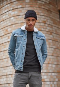 Denim Project KASH TEDDYC DENIM JACKET - Džinsa auduma jaka - light blue