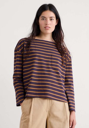 BEACH BOAT - Top s dlhým rukávom - purple - breton dark violet light toffee