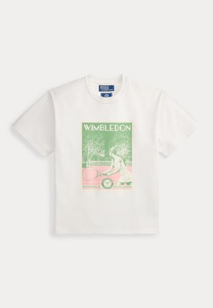 Polo Ralph Lauren, WIMBLEDON GRAPHIC COTTON JERSEY TEE - Μπλουζάκι με στάμπα - white multi