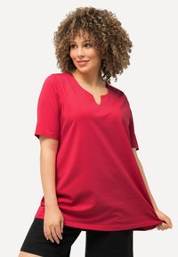 Ulla Popken A-LINIE HALBARM - Triko s potiskem - dark pink