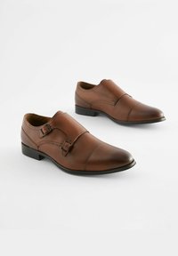 Next LEATHER DOUBLE MONK SHOES - Puvunkengät - tan brown