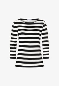 Ausgewählt, regular stripes jersey black offwhite