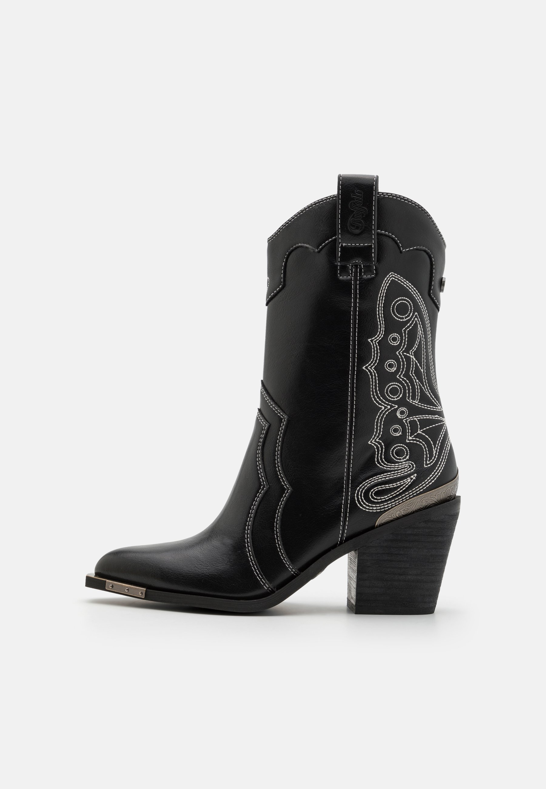 Bottes à boucles en cuir gras noir | BUFFALO Bottes à boucles en cuir gras noir | BUFFALO