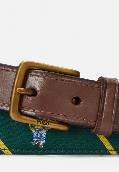 Polo Ralph Lauren POLO BEAR LEATHER TRIM BELT - Klassiske belter - moss agate