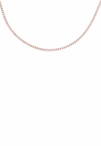 Rožinio aukso grandinėlės vėrinys su mažais, apskritais grandelėmis. Dizainas yra smulkus ir lengvas, tinkamas nešioti vieną arba sluoksniuoti su kitais.