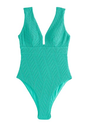 TAN SPOT PLUNGE - Badedragt - aqua green crinkle textured