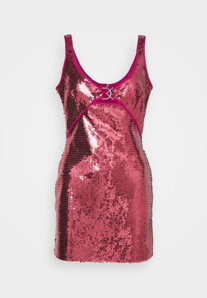 David Koma LOGO BUCKLE SEQUIN MINI DRESS - Vestido de cóctel - metallic pink