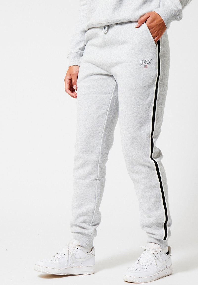 America Today CARLY Tracksuit Bottoms Mid Grey Melange mottled 