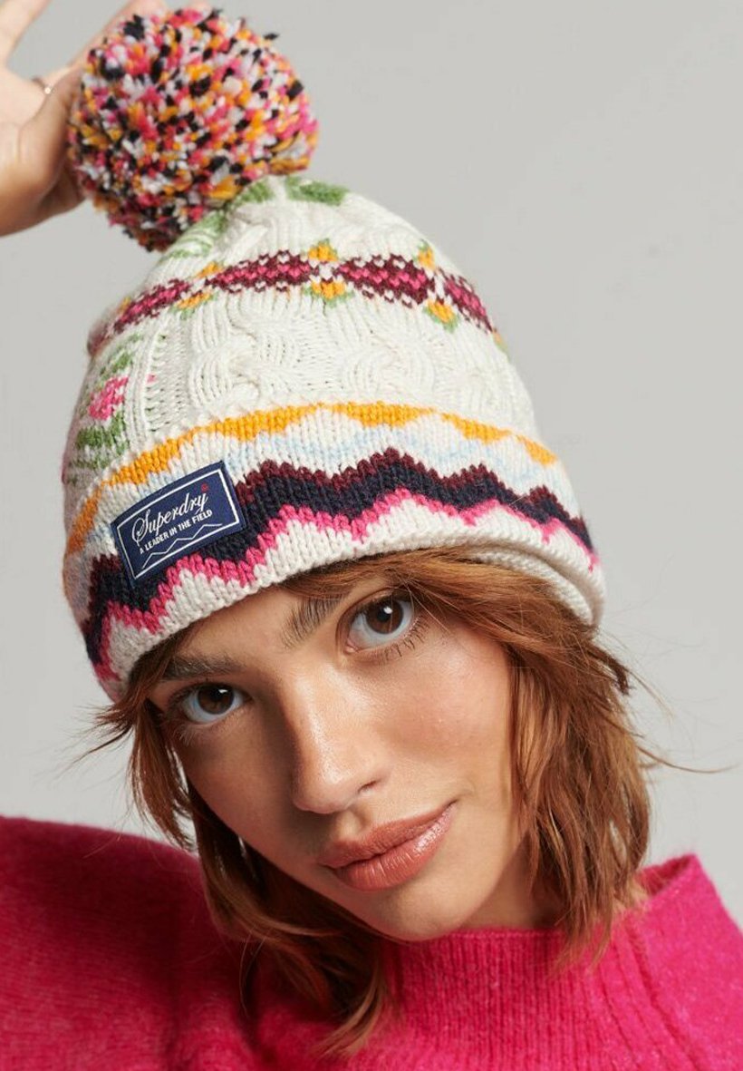Bonnet Superdry Unisexe Multicolore Occasion - Taille Unique Comme Neuf | Marque Tendance