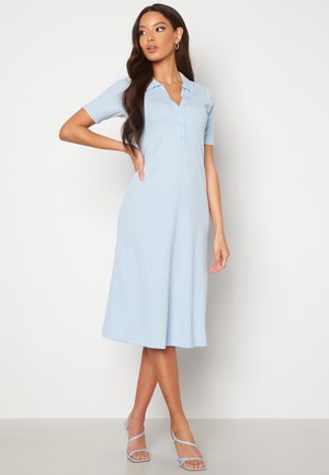 RIB SKATER DRESS - Gebreide jurk - blue