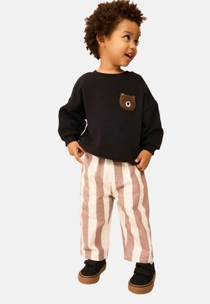 PULL ON WIDE - Nohavice - neutral ecru stripe