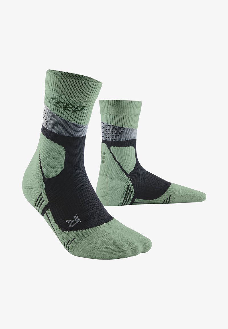 CEP COMPRESSION HIKING MAX CUSHION MID CUT - MADE IN GERMANY - Sports socks - grey mint