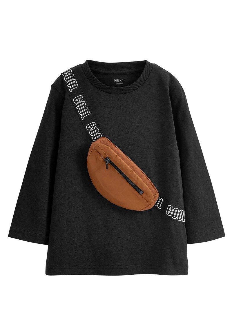 Next LONG SLEEVE BUMBAG T-SHIRT - Hosszú ujjú felső - black tan brown