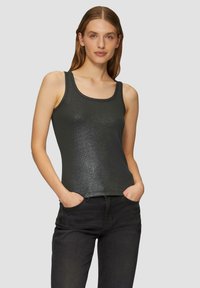 s.Oliver MIT GLITZER EFFEKT - Top - schwarz