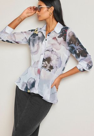 Next REGULAR FIT - Button-down blouse - grey black abstract