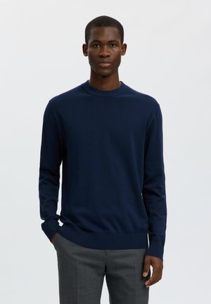 Selected, SLHTORINO CREW NECK - Striktrøje - navy blazer