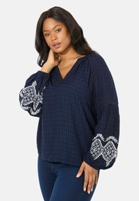 Live Unlimited London EMBROIDERED SLEEVE - Camicetta - navy