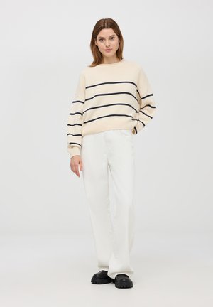 Terranova CROP A RIGHE - Maglione - avorio
