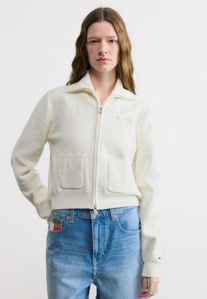 COZY SCRIPT CARDIGAN - Kardigán - ancient white