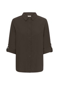 Gombos blúz - chocolate brown