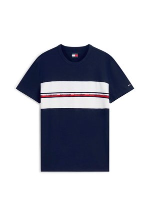 Tommy Jeans, TJM REG TAPE TEE C1 - Print T-shirt - dark night navy stripe