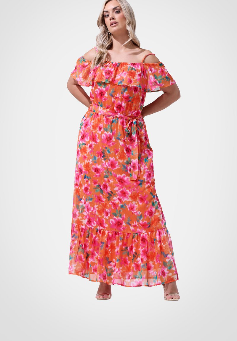 Yours Clothing WOMEN S MAXI DRESSES Maxi jurk Coral koraalrood yours-clothing-women-s-maxi-dresses-maxi-jurk-coral-koraalrood