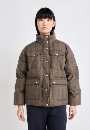 PADDED CHECKED JACKET - Zimná bunda - black