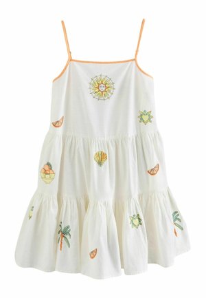 REGULAR FIT - EMBRODIERY SLIP   - Rochie de zi - white