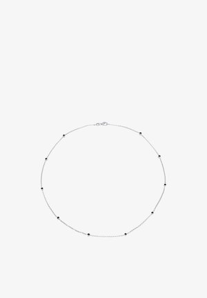 Colier din argint cu pandantive circulare negre, distanțare uniformă, un închizător simplu și un design delicat, ușor.