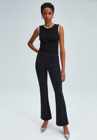 Touché Privé HIGH WAIST STITCHED   - Pantaloni - black