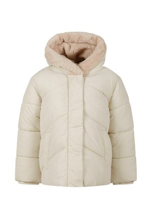 PADDED HOODED FLUFFY LINED - Winterjas - stone