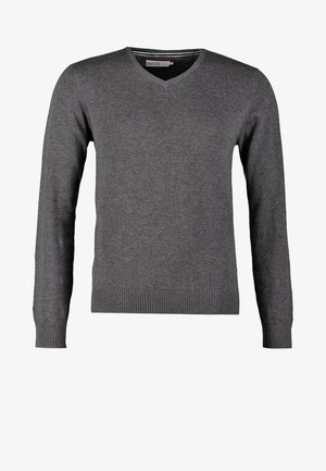 Hall keha kaelus, mis on valmistatud pehmest kudumisest. Omab pikki varrukaid ning soonikkoes ääri ja serva. Lihtne, ühtlane disain ilma mustriteta.