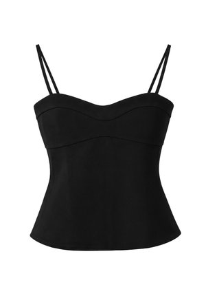 Stradivarius, FITTED SWEETHEART NECKLINE TOP - Top - black