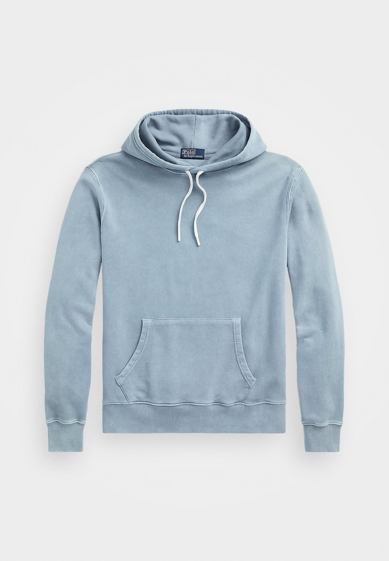 Felpa con cappuccio azzurro chiaro realizzata in tessuto morbido, con tasca frontale, cappuccio con coulisse, polsini e orlo a costine, dal design a vestibilità comoda.