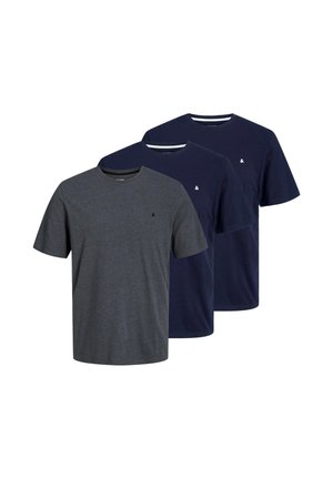 3 PACK - T-shirt basic - dunkelblau/dunkelgrau