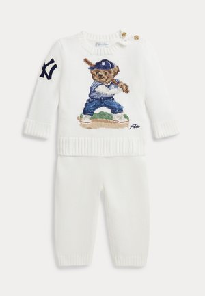 Polo Ralph Lauren, POLO RALPH LAUREN YANKEES SWEATER & PANT 0-2Y - Pantaloni - deckwash white combo