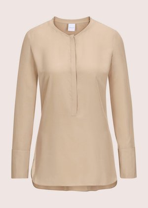 MADELEINE, MADELEINE BLUSE LANGE SEIDENBLUSE IN KRAGENLOSER FORM - Bluse - cappuccino