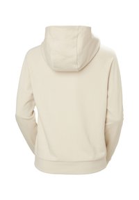 Crème-kleurige hoodie met een relaxte pasvorm, voorzien van een capuchon, raglanmouwen en zachte textuur. Geen zichtbare graphics of patronen.