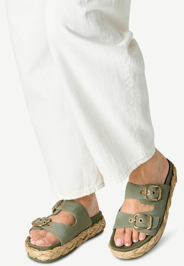 Pantolette flach - sage