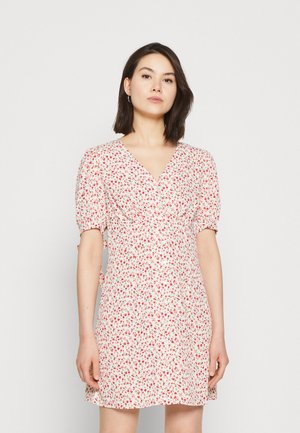 JDY JDYNICOLE TIE SLEEVE SHORT DRESS - Φόρεμα πουκάμισο - cloud dancer